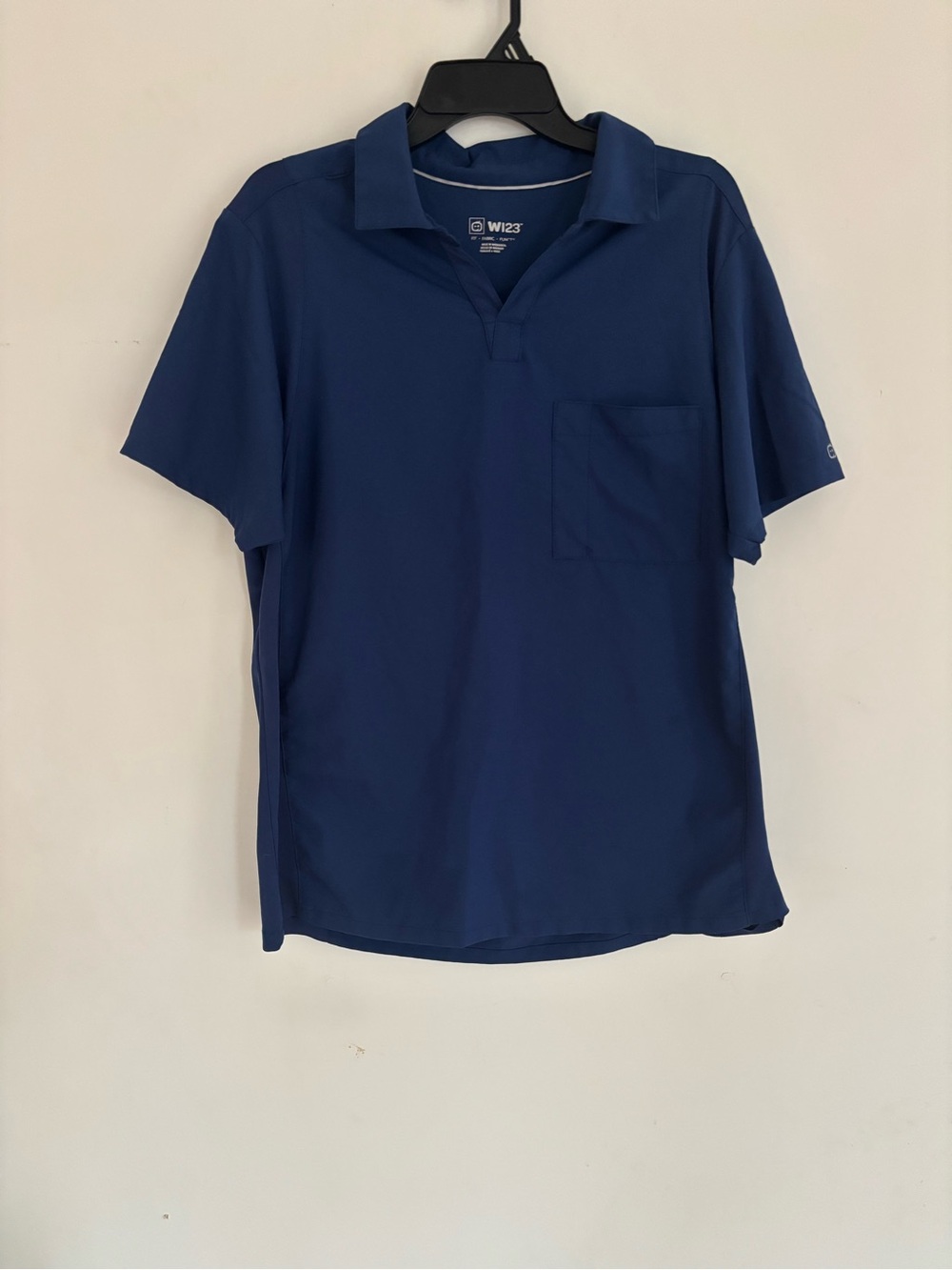 W123 Blue Scrub Top Pocket Medical Uniform Shirt Unisex